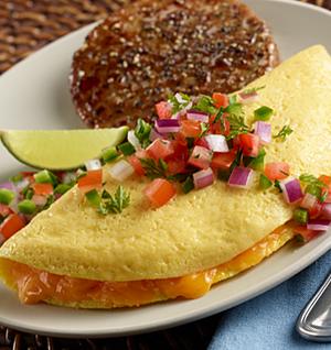 Cheddar Omelet + Breakfast Sausage