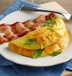 Cheddar Omelet + 2 Bacon