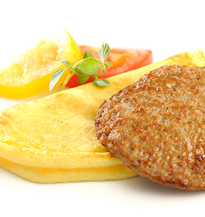 Cheddar Omelet & Turkey Sausage