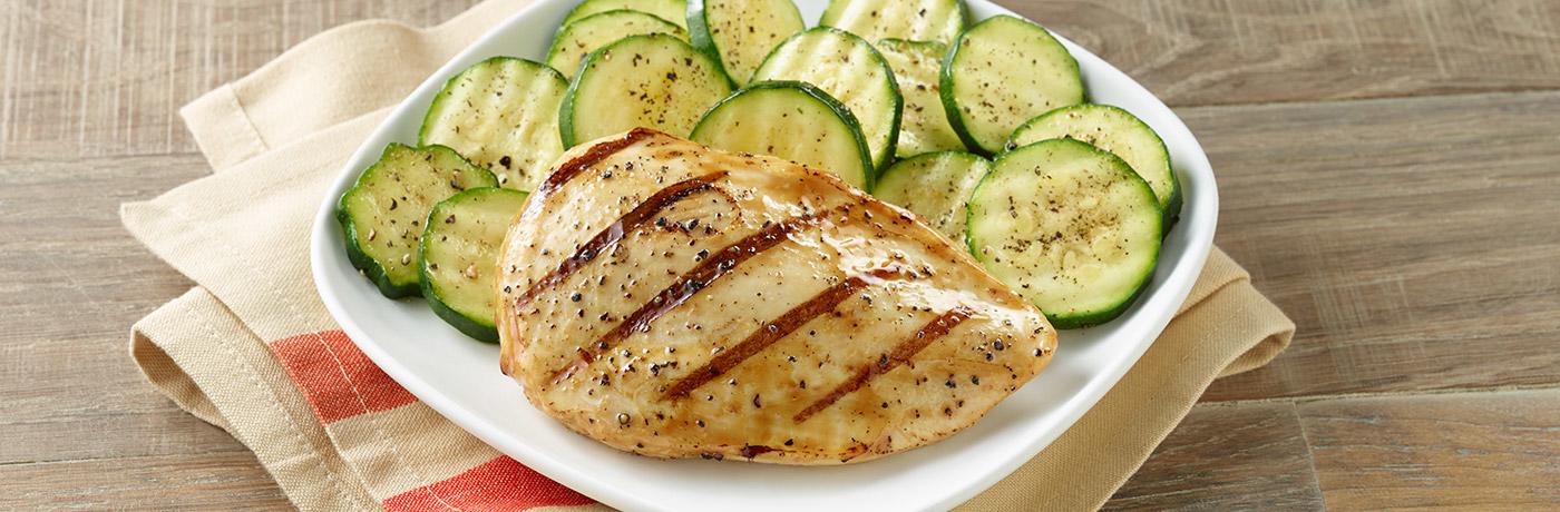 Grilled Tender Chicken Breast & Green Zucchini